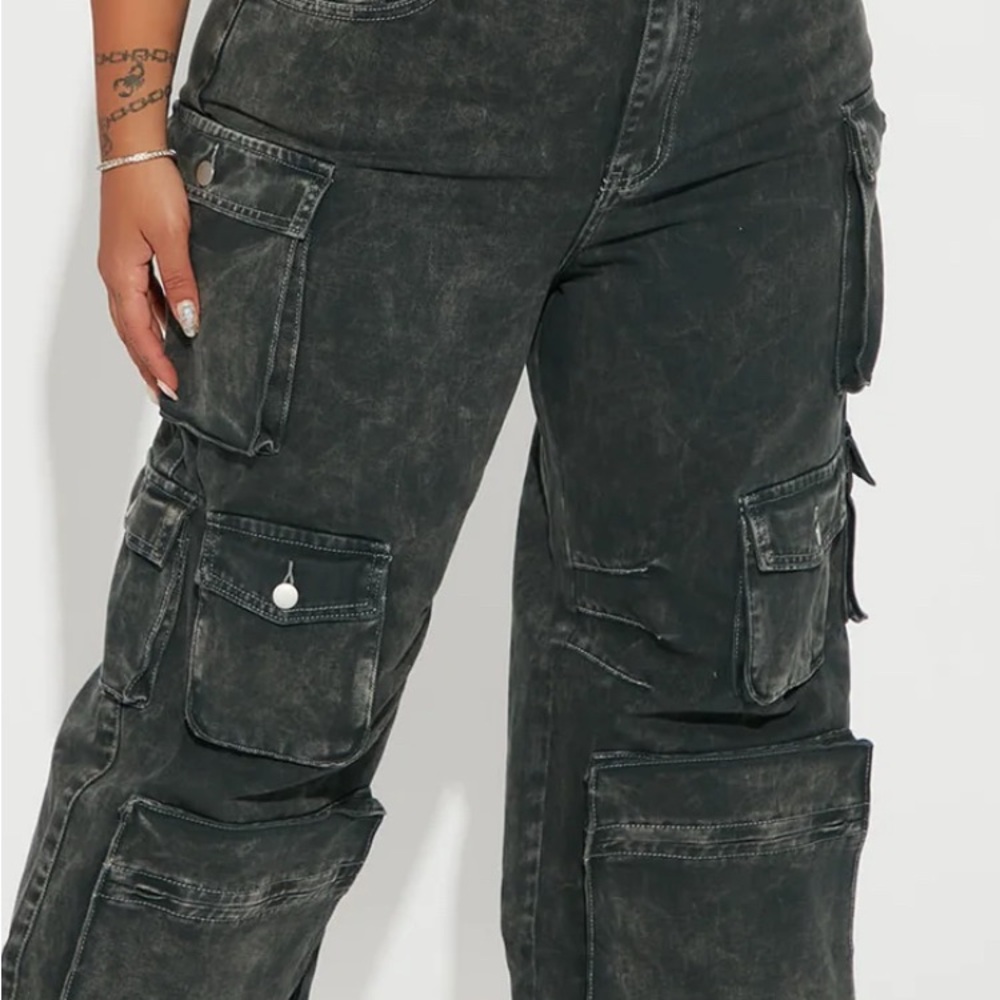 Black Cargo Women Jeans
